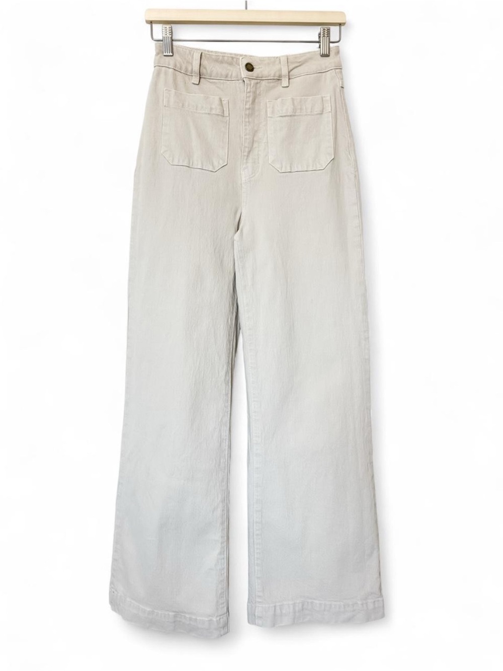 Rolla’s Sailor High-Rise Wide-Leg Jeans Light Beige Women’s - Size 27 - Picture 2 of 14